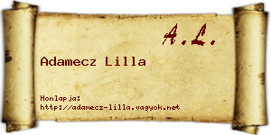 Adamecz Lilla névjegykártya
